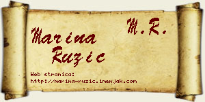 Marina Ružić vizit kartica